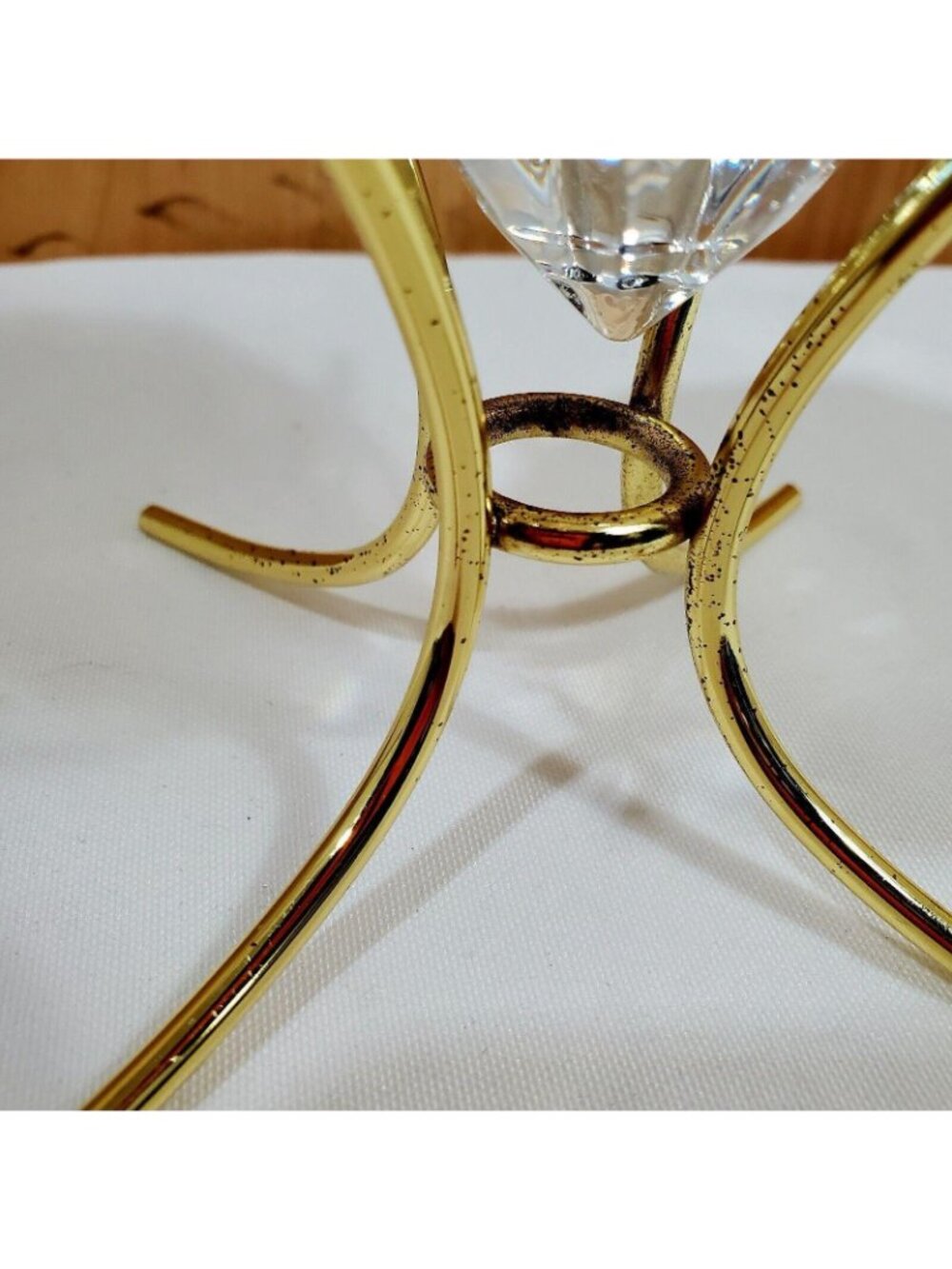 Partylite Solitaire Tealight Candle Holder 24% lead crystal diamond 1999 vtg - Picture 7 of 10